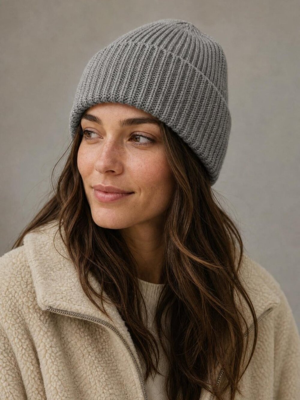 Ribbed Beanie - Heather Gray